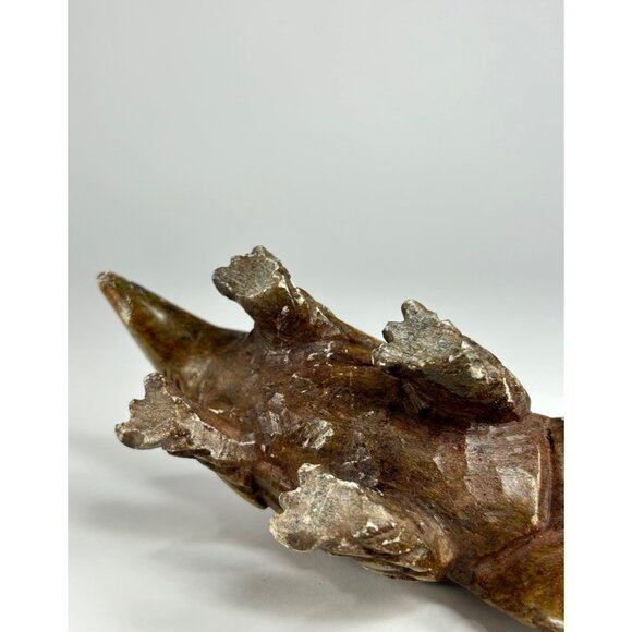 VTG Pangolin Stone Sculpture Handmade Handcarved Brown Verdite Stone Paperweight - Picture 7 of 12